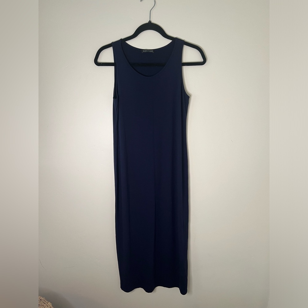 EILEEN FISHER Stretch - Jersey Crewneck Sleeveless Midi Dress